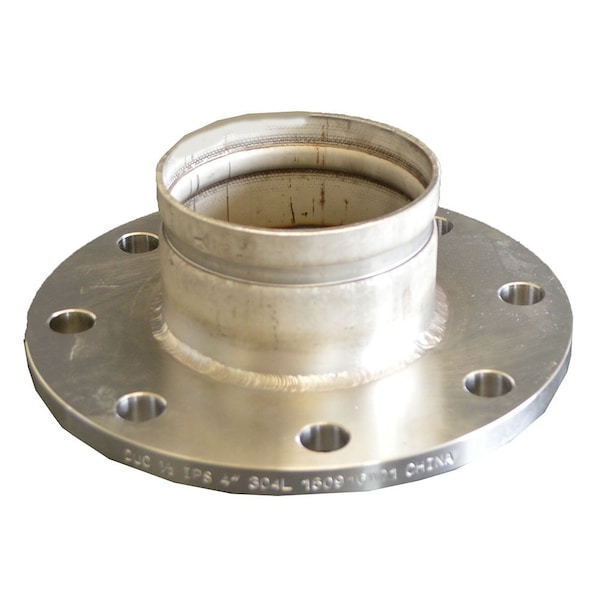 Industrial Choice Groove by 1/2in Flange Long Sch 10 SS304 4x2 inch GVF1/2-4x2L-S10S4 - main